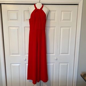 Red Cross Neck Jumpsuit